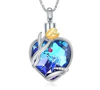 ZEZILE Tulipano Fiore Amore Cuore Urna Collana per Ceneri per Le Donne Mamma Memorial Ceneri Keepsake Cremazione Gioielli