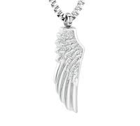 ZEZILE Urna Collana per Ceneri Angel Wing Cremazione Gioielli In Acciaio Inox Keepsake Memorial Ceneri Umane Pendente Gioielli per Uomo Donna