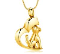 ZEZILE Urna Collana per Ceneri Cane Cremazione Gioielli In Acciaio Inox Ceneri Pendente Pet Dog Cat Keepsake Memorial Gioielli per Uomo Donna