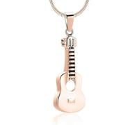 ZEZILE Urna Collana per Ceneri Chitarra Cremazione Gioielli In Acciaio Inox Ceneri Pendente per Donne Uomini Keepsake Memorial Cenere Collana