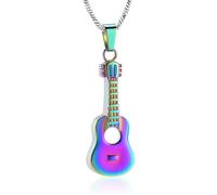 ZEZILE Urna Collana per Ceneri Chitarra Cremazione Gioielli In Acciaio Inox Ceneri Pendente per Donne Uomini Keepsake Memorial Cenere Collana
