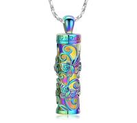 ZEZILE Urna Collana per Ceneri Cilindro Farfalla Cremazione Gioielli per Le Donne Uomini Memorial Collana Ricordo Gioielli Ceneri Pendente