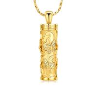 ZEZILE Urna Collana per Ceneri Cilindro Farfalla Cremazione Gioielli per Le Donne Uomini Memorial Collana Ricordo Gioielli Ceneri Pendente