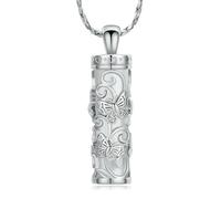 ZEZILE Urna Collana per Ceneri Cilindro Farfalla Cremazione Gioielli per Le Donne Uomini Memorial Collana Ricordo Gioielli Ceneri Pendente