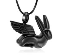 ZEZILE Urna Collana per Ceneri Coniglietti Cremazione Gioielli per Donne Uomini In Acciaio Inox Ceneri Pendente Collana Ricordo Gioielli Commemorativi