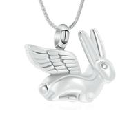 ZEZILE Urna Collana per Ceneri Coniglietti Cremazione Gioielli per Donne Uomini In Acciaio Inox Ceneri Pendente Collana Ricordo Gioielli Commemorativi