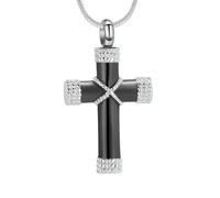 ZEZILE Urna Collana per Ceneri Corda Croce Cremazione Gioielli In Acciaio Inox Keepsake Memorial Gioielli Cenere Pendente per Donne Uomini