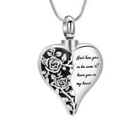 ZEZILE Urna Collana per Ceneri Cuore Cremazione Gioielli Rosa Ceneri Pendente In Acciaio Inox Keepsake Memorial Gioielli per Donne Uomini