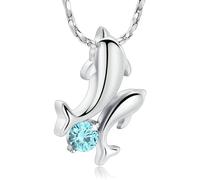 ZEZILE Urna Collana per Ceneri Delfino Cremazione Gioielli In Acciaio Inox Ceneri Pendente per Donne Uomini Cristallo Keepsake Memorial Gioielli