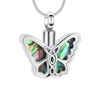 ZEZILE Urna Collana per Ceneri Farfalla Cremazione Gioielli In Acciaio Inox Keepsake Memorial Pet Cenere Umana Ciondolo Gioielli per Donne Uomini