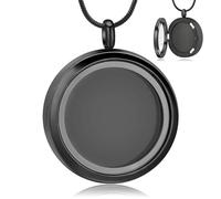 ZEZILE Urna Collana per Ceneri Foto Vetro Cremazione Gioielli In Acciaio Inox Ceneri Ciondolo di Donne Uomini Rotondo Keepsake Memorial Jewelry