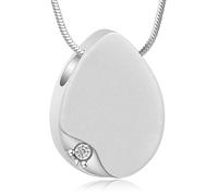 ZEZILE Urna Collana per Ceneri Goccioline d'acqua Cremazione Gioielli In Acciaio Inox Ceneri Pendente Keepsake Memorial Gioielli per Donne Uomini