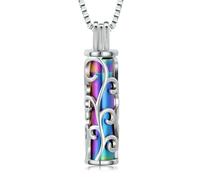 ZEZILE Urna Collana per Ceneri In Acciaio Inox Cilindro Cavo Locket Cremazione Gioielli Keepsake Memorial Gift per Donne Uomini