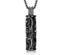 ZEZILE Urna Collana per Ceneri In Acciaio Inox Cilindro Cavo Locket Cremazione Gioielli Keepsake Memorial Gift per Donne Uomini