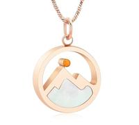 ZEZILE Urna Collana per Ceneri Montagna Keepsake Cremazione Gioielli In Acciaio Inox Cenere Pendente per Le Donne Uomini Memorial Cenere Collana