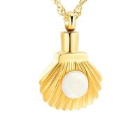 ZEZILE Urna Collana per Ceneri Perla Cremazione Gioielli In Acciaio Inox Ceneri Pendente per Le Donne Uomini Keepsake Memorial per I Gioielli