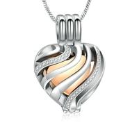 ZEZILE Urna Collana per Ceneri Striscia Cremazione Gioielli Cuore Ceneri Pendente In Acciaio Inox Keepsake Memorial Urna Gioielli per Donne Uomini