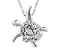 ZEZILE Urna Collana per Ceneri Tartaruga Cremazione Gioielli In Acciaio Inox Ceneri Pendente per Donne Uomini Memorial Pet Ceneri Keepsake Gioielli
