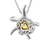 ZEZILE Urna Collana per Ceneri Tartaruga Cremazione Gioielli In Acciaio Inox Ceneri Pendente per Donne Uomini Memorial Pet Ceneri Keepsake Gioielli