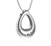 ZEZILE Urna Collane per Ceneri per Donne Uomini Memorial Medaglioni Pendente Inciso Sempre nella mia Mente Per Sempre nel mio
