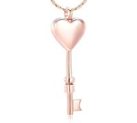 ZEZILE Urne per ceneri cuore chiave cremazione ciondolo collana in acciaio inox urna commemorativa cremazione fascino collana ceneri medaglione 4 colori