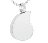 ZEZILE Vuoto Incidibile Teardrop Cremazione Pendente 316L in acciaio inox goccia d'acqua a forma di urna commemorativa Gioielli per ceneri