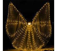 ZFBIRD Ali LED Halloween Farfalla Ali Light Up Moth Mantello (139,7 cm per adulti, luci gialle)