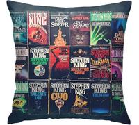ZFENGYYUAN Federa per cuscino Stephen King, quadrata, decorazione per la casa, per letto, divano, soggiorno, cuscino su un lato, 45,7 x 45,7 cm
