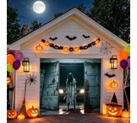 ZFFLYH Banner Copriporta del Garage di Halloween 16 X 7FT Grande Sfondo Appeso