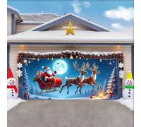 ZFFLYH Copertura per Porta Garage Natale Grande Striscione per Porta Garage Decorazione da Festa Natalizia Sfondo per Decorazione della Casa Interna,Reindeer Christmas,16 * 7FT