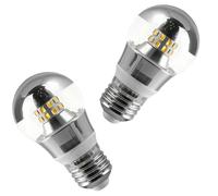 ZFFOZZ 2 Pezzi E27 5W 7W 9W 200V LED Lampadina Lampada Argento Specchio Freddo Caldo Bianco Casa per Mobili Illuminazione Interna Decorazione Illuminazione(E27-9W-silver,Warm)