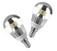 ZFFOZZ 2 Pezzi E27 5W 7W 9W 200V LED Lampadina Lampada Argento Specchio Freddo Caldo Bianco Casa per Mobili Illuminazione Interna Decorazione Illuminazione(E14-9W-silver,Warm)