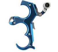 ZFFOZZ Aiuto per Il Rilascio dell'Arco 3 o 4 Dita in Lega Alluminio-Rame, Ausili per Il Rilascio di Archi Compound, Grilletto Manuale a Pollice per Accessori da Caccia con L'Arco(Blue)