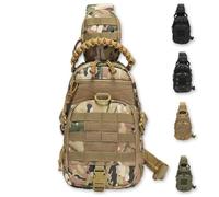 ZFFOZZ Borsa a Tracolla, Marsupio da Campeggio Impermeabile Sistema MOLLE Borse a Tracolla per Escursionismo Arrampicata Ciclismo Pesca(Cp)