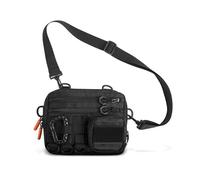 ZFFOZZ Borsa a Tracolla Tattica Nera Piccola per Uomo, Impermeabile e Regolabile per Uso Quotidiano da Portare Come Tracolla a Tracolla o In Vita