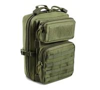 ZFFOZZ Borsa Tattica Impermeabile Molle, Compatta Portautensili edc Mini Marsupio Multiuso Tracolla e Due Anelli a D(Green)