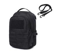 ZFFOZZ Borsa Tattica Molle Piccola, Borsa Portautensili Tattica EDC Compatta Multiuso Zaino D'assalto Con Tracolla(Black)