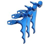 ZFFOZZ Confezione da 3 Aiuti per Rilascio a Pollice Metallico 4 Dita, Equipaggiamento Essenziale per Tiro con L'Arco con Archi Compound, Tiro all'Aperto e Caccia(Blue)