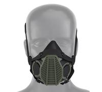 ZFFOZZ Maschera Respiratoria Tattica Semi-Facciale con Filtri Sostituibili - Ideale per Caccia, Airsoft, Paintball e attività all'Aperto(Green)