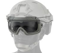 ZFFOZZ Occhiali Airsoft Split Two Modes, Accessori per Casco Tattico Veloce, per Attrezzatura da Caccia, Clip per Guida Alare Fibbia di Montaggio(Gray,Yellow lenses)