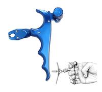 ZFFOZZ Rilascio a Pollice per Arco Compound, Aiuto al Rilascio con Impugnatura Metallica a 4 Dita per Archi Compound, Accessorio per Tiro con L'Arco all'Aperto e Caccia(Blue)