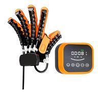 ZFFSCD Hand Rehabilitation Robot Gloves, Piccolo e Leggero, Struttura Bionica, Funzionamento Pneumatico, per Il Recupero dell'Emiplegia(Size:Sinistra - S,Color:Modello Plug-in - Arancione)