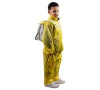 ZffXH 130-150 cm Il Corpo Pieno ha ventilato l'apicoltura Adatta Il Vestito Protettivo del Cotone dell'apicoltura dei Bambini dei Bambini/Cappuccio del Velo di Recinzione autoportante