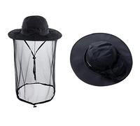 ZffXH Cappello Anti Zanzare, Nero Head Net Safari Cappello per Uomo Donna Giardinaggio Escursionismo Pesca Sun cap con Rete Zanzariera Mesh