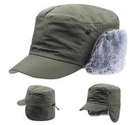 ZffXH Cappello Aviatore Uomo, Verde Militare Esercito Trapper Cappello Inverno Earflap Ski Cadet cap Militare Aviatore Pilota Berretto Caldo Cacciatore Elmer Fudd Rancher Pelliccia Uomini