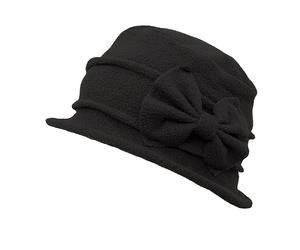 ZffXH Cappello Donna Anni 20, Nero Donna Pile Floreale Secchiello Cloche Cappello Inverno 20s Donne Bowler Chiesa Derby Secchiello Vintage cap