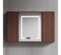 ZFGOJNBH Mobiletto con Specchio da Bagno con Luce Specchio da toeletta a Parete con antiappannamento Intelligente Nessuna Installazione Richiesta