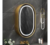 ZFGOJNBH Mobiletto con Specchio per Bagno con Luce LED illuminata, mobiletto per medicinali Intelligente per Bagno, Specchio per Il Trucco da Bagno con Contenitore, Specchio da Parete da Incasso o da