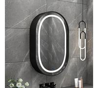 ZFGOJNBH Mobiletto con Specchio per Bagno con Luce LED illuminata, mobiletto per medicinali Intelligente per Bagno, Specchio per Il Trucco da Bagno con Contenitore, Specchio da Parete da Incasso o da