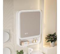ZFGOJNBH Mobiletto con Specchio per Il Bagno, mobiletto con Specchio per Il Bagno con Montaggio a Parete, Pulsante Touch Intelligente, Cerniera silenziosa, mobiletto con Specchio per Il Bagno rettang